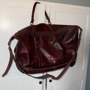 Italian Leather Large Rolling Duffel Bag Luggage Gorgeous high quality